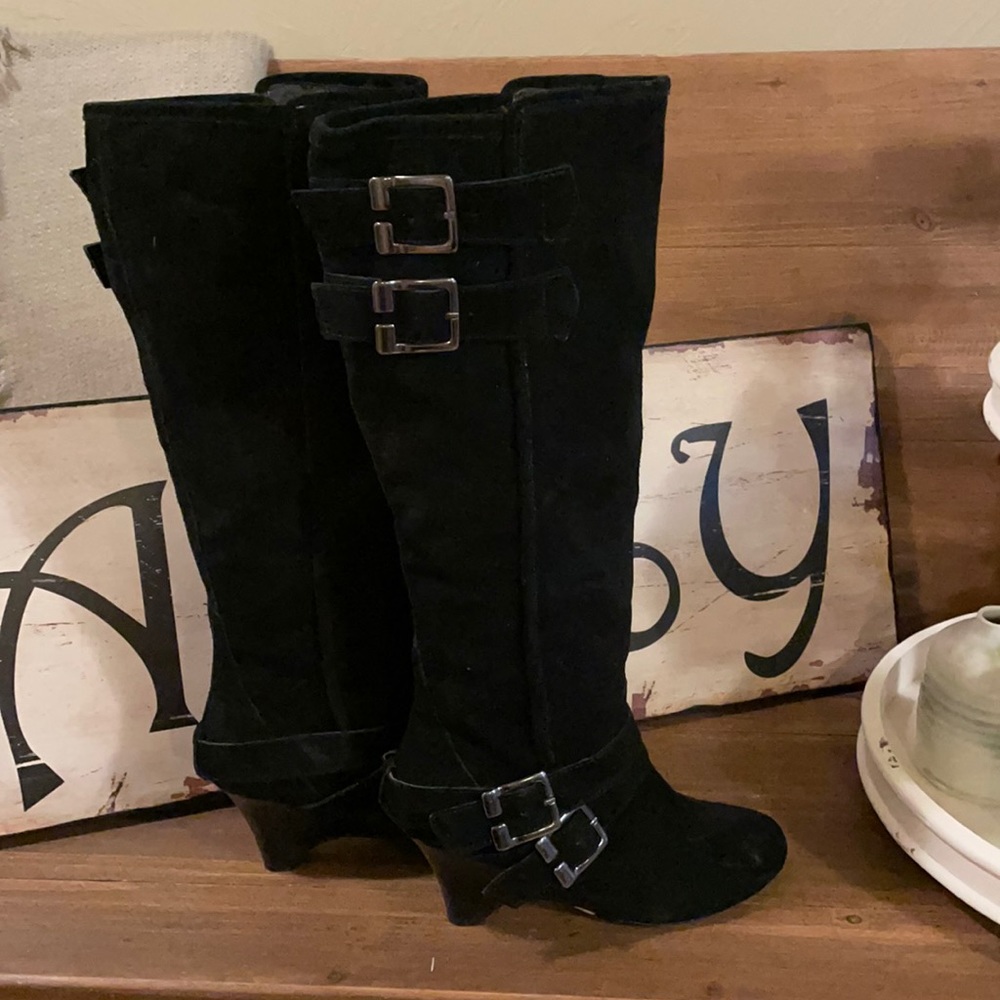 Tall black boots